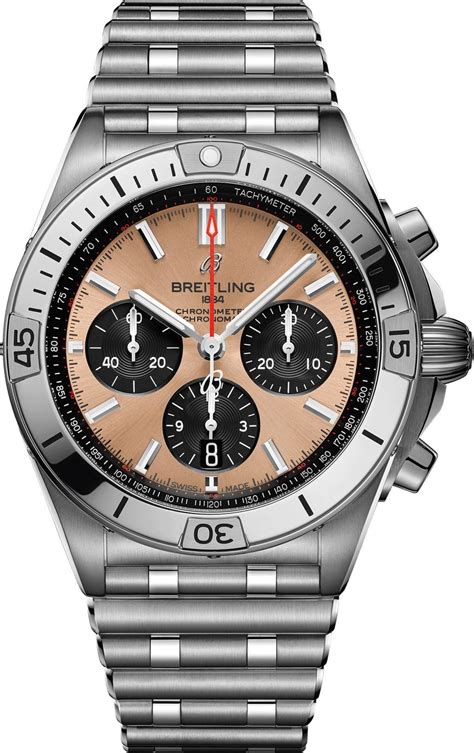 breitling chronomat salmon dial|Breitling 42mm salmon dial.